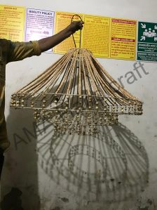 Wood Beaded Chandelier
