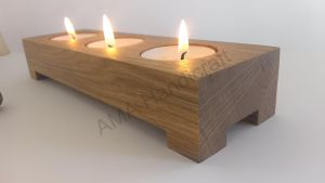 Wooden 3 Tealight Candle Holder