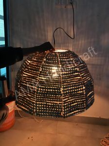 Wooden Beaded Hanging Lamp