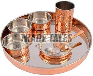 Hammered Copper Thali Set