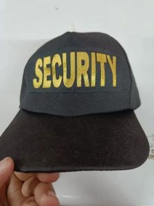 Poly Cotton Black Security Guard Cap