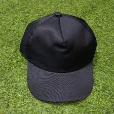 Plain Black Polyester Cap