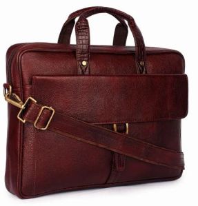 Plain Maroon Office Leather Bag