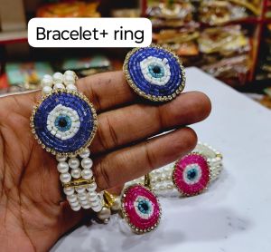 Modern Artificial Flower Ring Bracelet