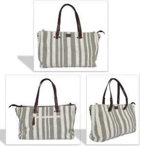 Cotton Twin Zip Handbag