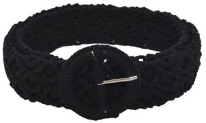 Ladies Black Cotton Belt