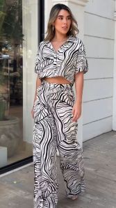 Black White Strips Co- Ord Set