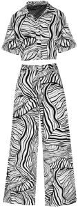 Black White Strips Co- Ord Set