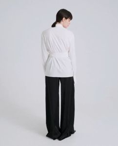 Casual Wear White Top With Black Wide-Leg Pants Co- Ord Sets