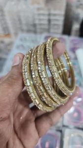 2.8 Inch Stone Work Glass Bangles