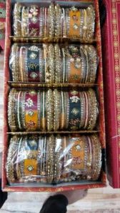 Multicolor Stone Work Bridal Chuda Set