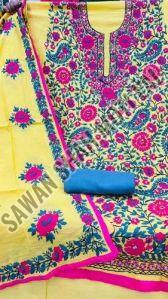 Premium Chanderi Handwork Phulkari Suits With Handmade Dupatta