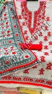 Premium Chanderi Handwork Phulkari Suits With Handmade Dupatta