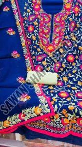 Premium Chanderi Handwork Phulkari Suits With Handmade Dupatta