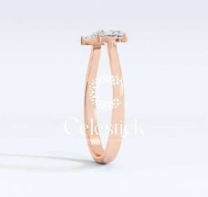 Rose Gold Celestick Oval and Marquise Lab Grown Diamond Open Ring