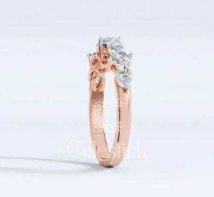 Rose Gold Celestick Romance Marquise and Round Half Eternity Lab Grown Diamond Ring