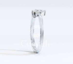 White Gold Celestick Marquise Lab Grown Diamond Open Ring