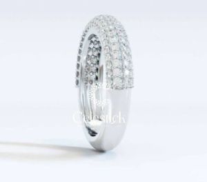 White Gold Celestick Round Cluster Wide Half Eternity Lab Grown Diamond Ring