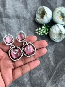 Ladies Pink Blushing Beauty Dangle Earring