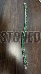 925 Sterling Silver Green Zirconia Bracelet