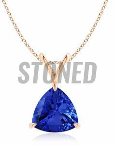 925 Sterling Silver Natural AAAA Tanzanite Pendant