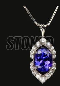 925 Sterling Silver Oval Tanzanite Pendant