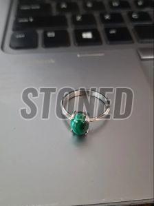 925 Sterling Silver Ring with Malachite Gemstone