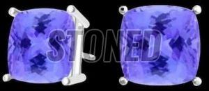 Ladies 925 Sterling Silver Tanzanite Stud Earring