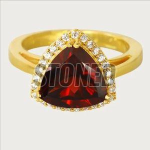 Ladies Garnet Sterling Silver 925 Ring