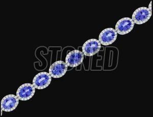 Ladies Party Wear Tanzanite Silver Bracelet