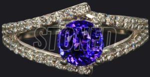 Ladies Sterling Silver 925 Minimal Tanzanite Round Ring