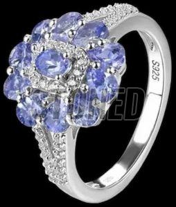 Ladies Sterling Silver 925 Tanzanite Engagement Ring