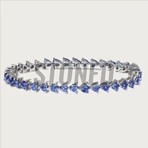 Ladies Sterling Silver Tanzanite Gemstone Bracelet