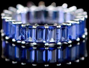 Ladies Tanzanite Octagon Eternity Sterling Silver 925 Ring