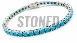 Natural Arizona Turquoise Sterling Silver 925 Bracelet