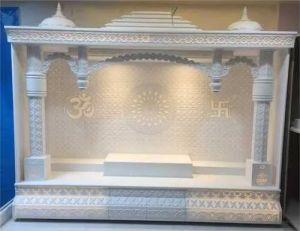 7X6X176 Inch White Wooden Designer Temple