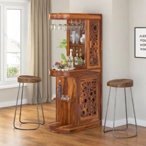 Brown Wooden Bar Cabinet