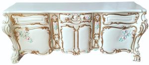 135X35X100 Inch White Wooden Sideboard Cabinet