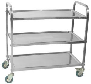 Stainless Steel 3 Shelves Trolley