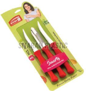 3 Pcs Micro Plus Mini Ultra Smarty Stainless Steel Kitchen Knife Set