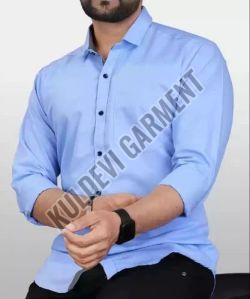 Men Plain Full Sleeve Poly Cotton Shirt