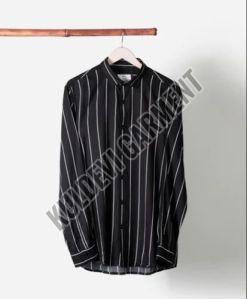 Mens Full Sleeves Striped Rayon Shirt