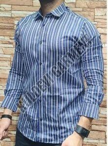 Mens Linen Full Sleeve Striped Shirt