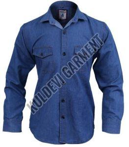 Mens Plain Full sleeve Blue Denim Shirt