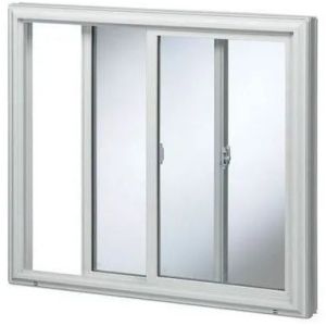 3 Track White Aluminum Sliding Window With Mosquito Net