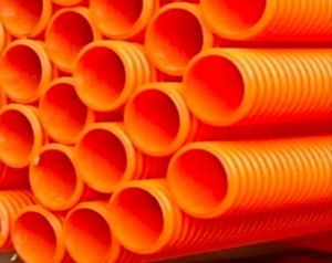 Orange HDPE Double Wall Corrugated Pipe