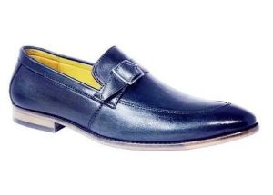 Mens Navy Blue Slip On Leather Shoes