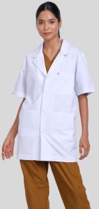 Women Half Sleeves Lab Coat