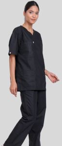 V-neck Charcoal Black Women Scrub
