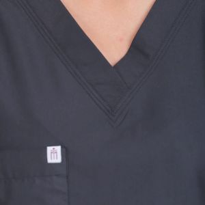 V-neck Charcoal Black Women Scrub